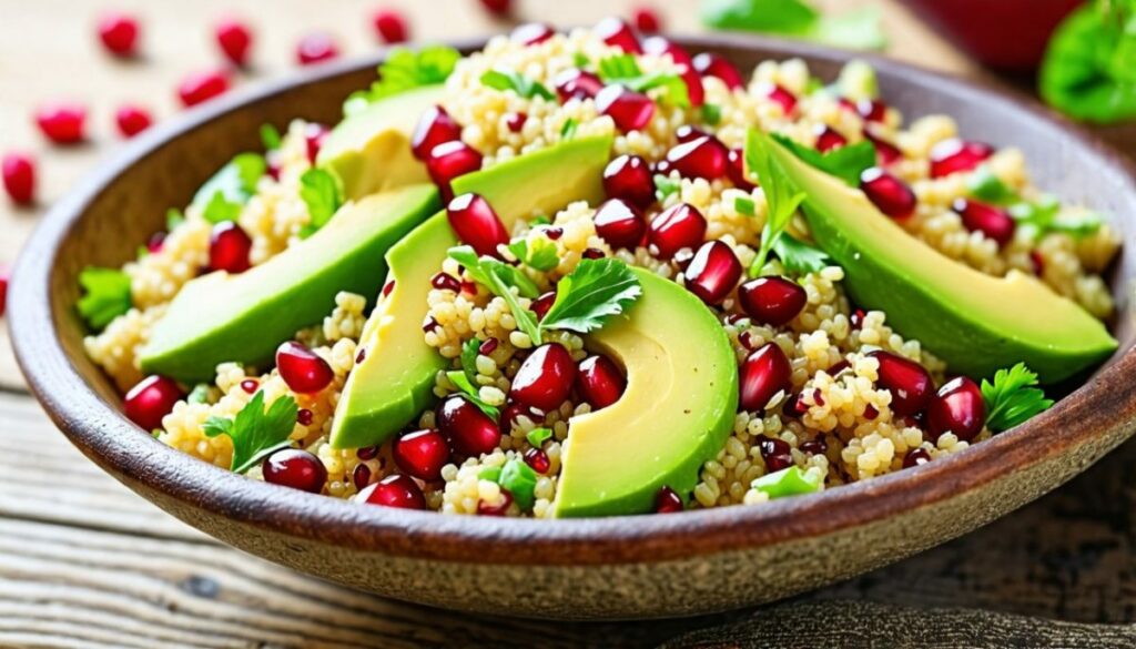 Salade de quinoa avocat et grenade